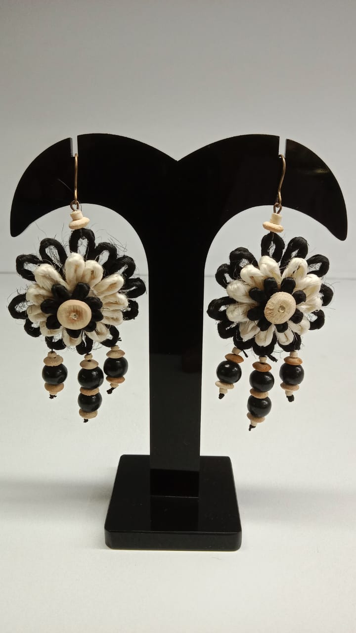 Multi Colour Jute earrings