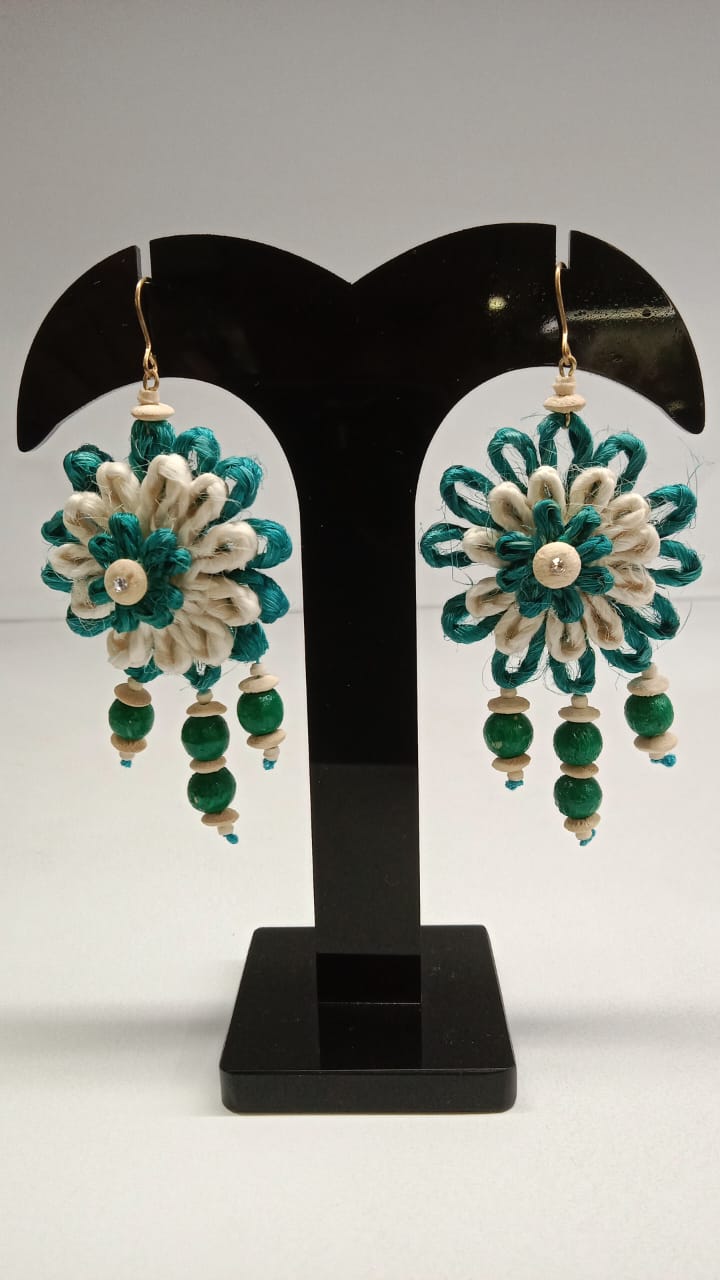 Multi Colour Jute earrings