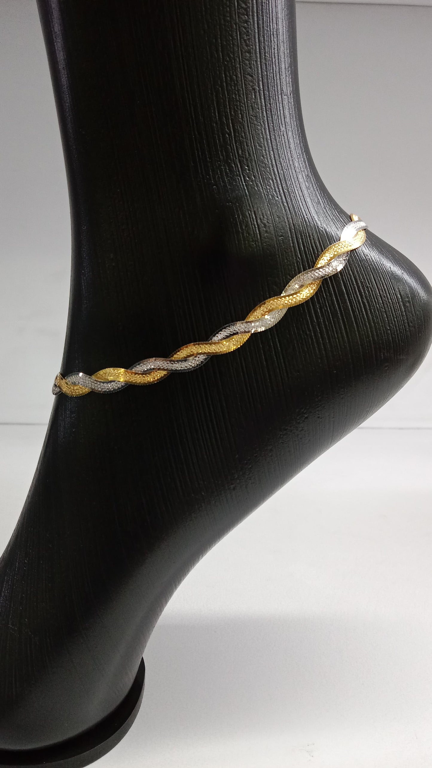 92.5 Silver Dual Tone Anklet
