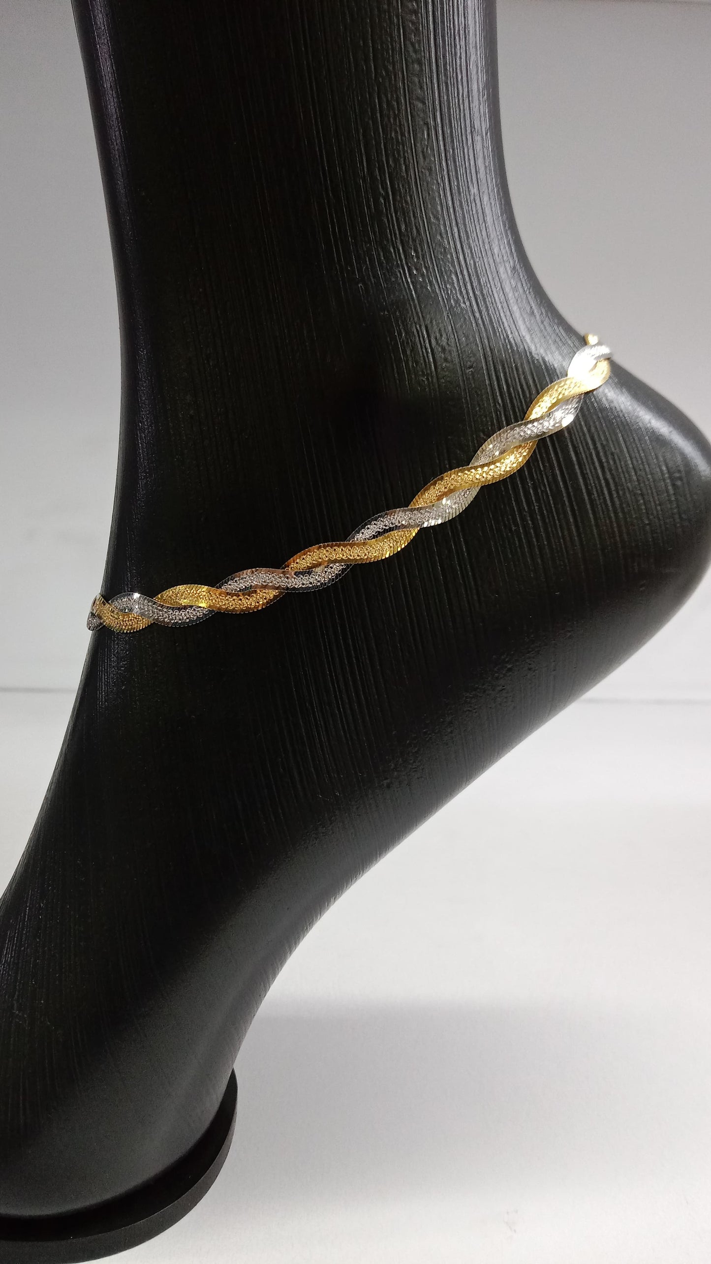 92.5 Silver Dual Tone Anklet