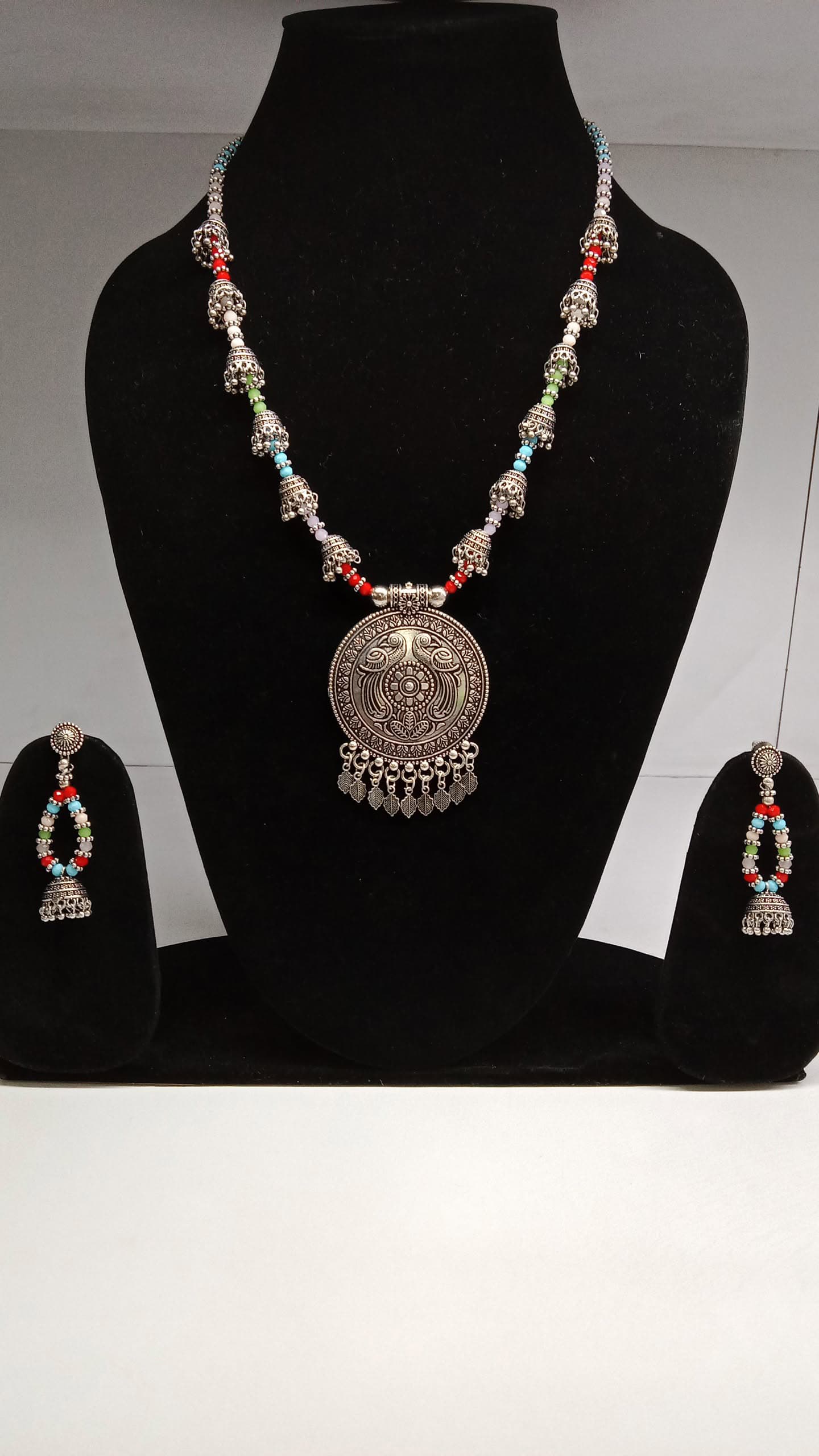 Oxidized Silver Necklace Set