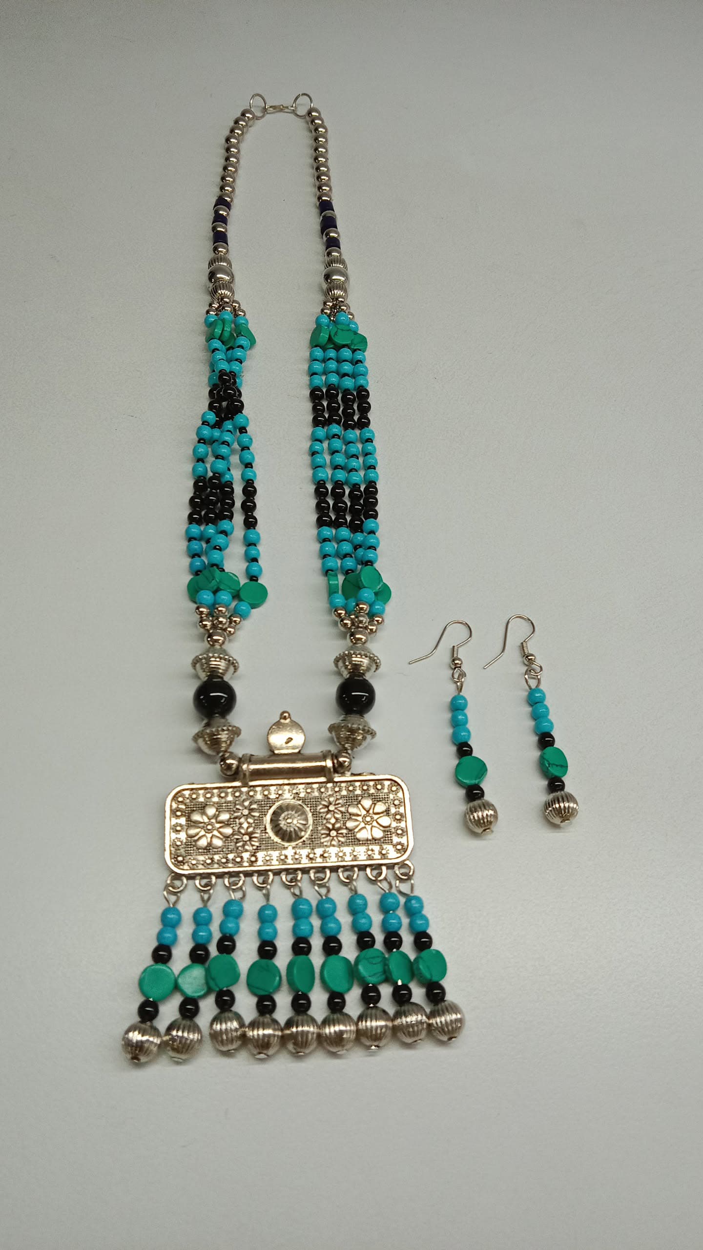 Handcrafted Black Beaded Necklace