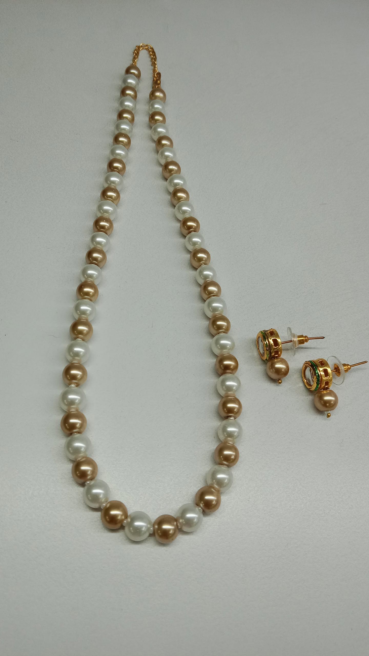 Gold Bead Necklace Set