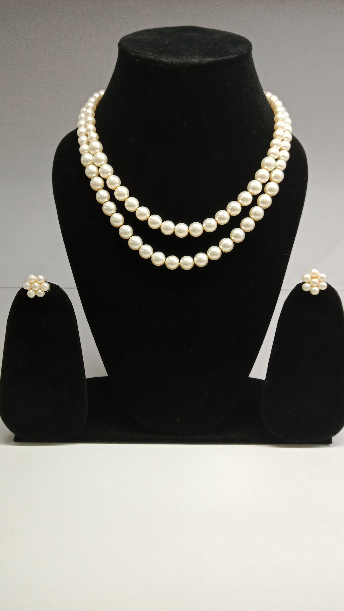 Double-Strand Pearl Necklace Set
