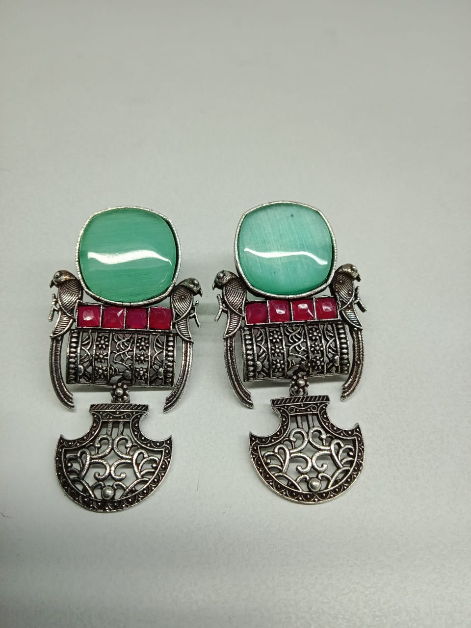 Green Stone Ear-rings