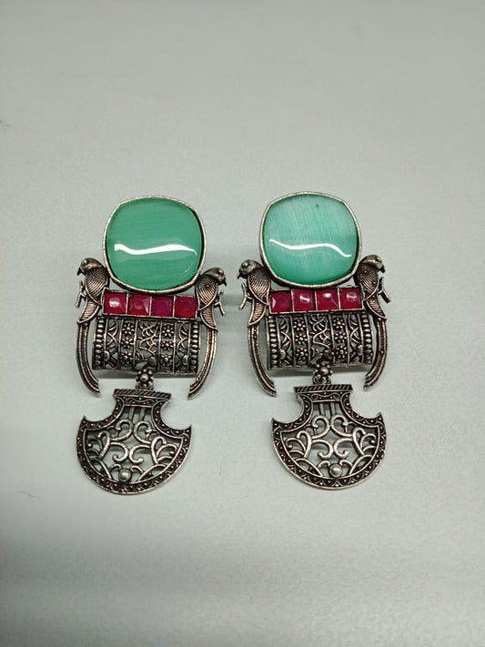 Green Stone Ear-rings