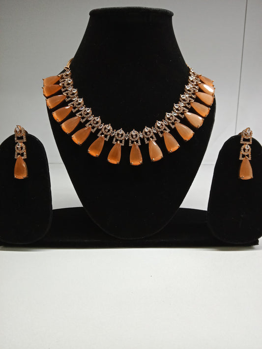 Stone Diamond Set with EarRings