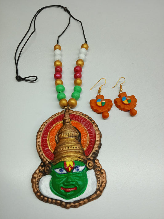 Terracotta Necklace  Kathakali Face