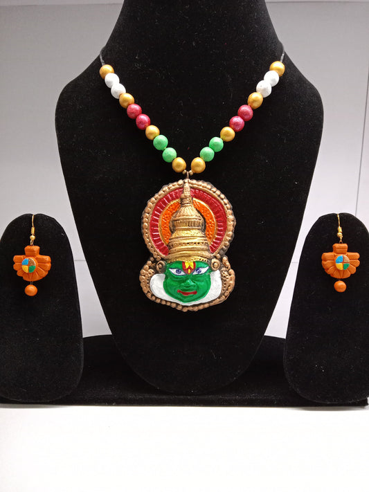 Terracota Necklace Set Kathakali