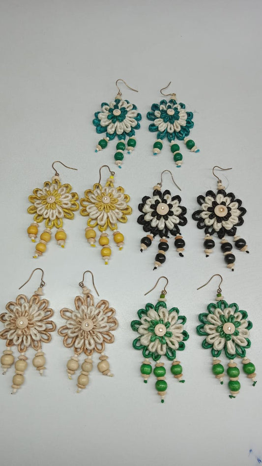 Multi Colour Jute earrings