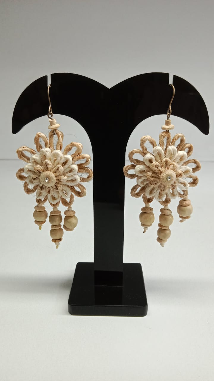 Multi Colour Jute earrings