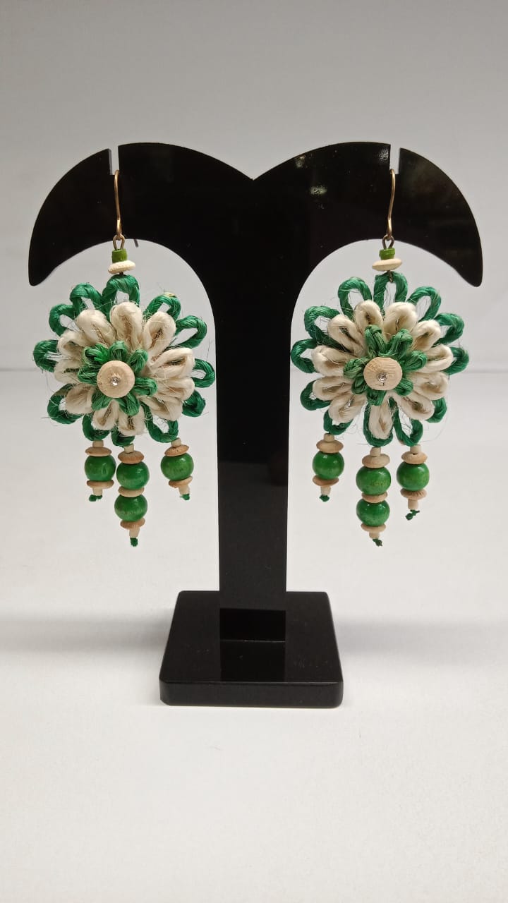 Multi Colour Jute earrings