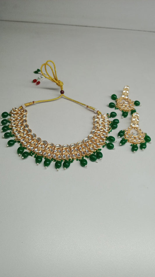 Necklace Set Green Beads