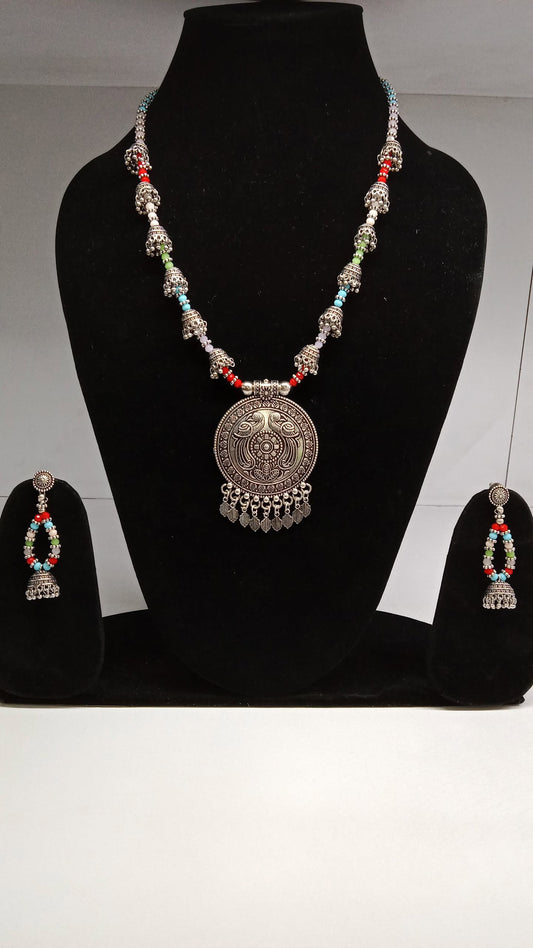 Oxidized Silver Necklace Set