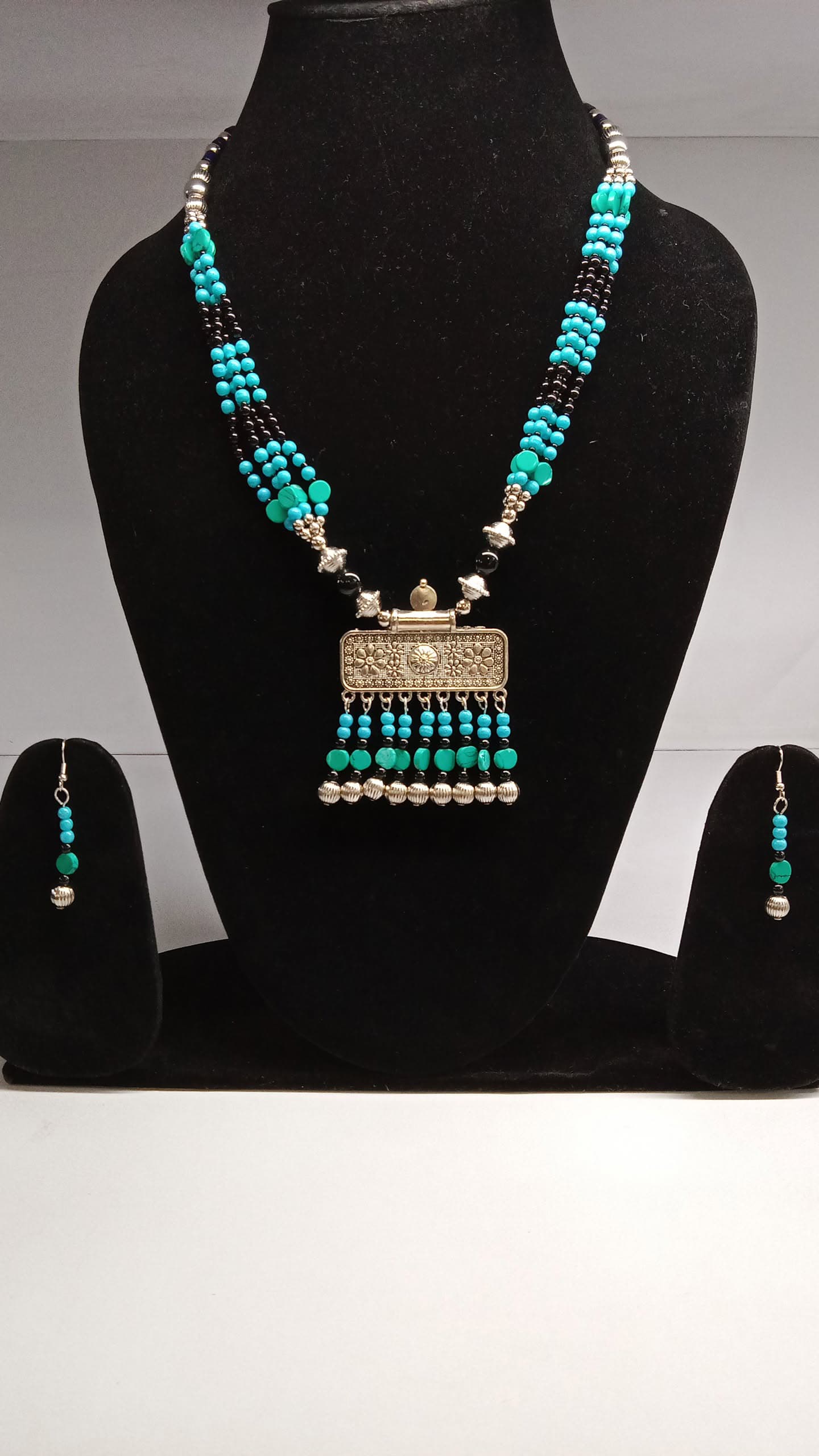 Handcrafted Black Beaded Necklace
