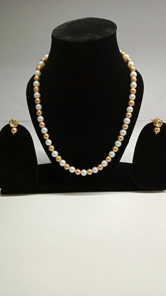 Gold Bead Necklace Set